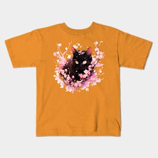 cat in a plum tree Kids T-Shirt